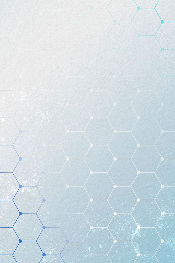 Blue technology background, minimal honeycomb wallpaper