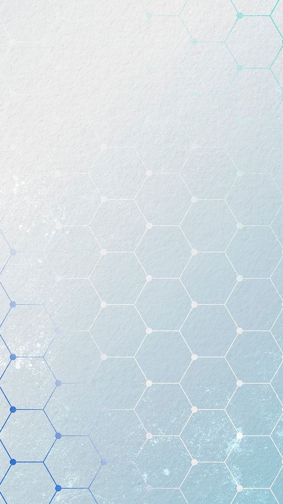 Blue technology mobile wallpaper, minimal honeycomb background