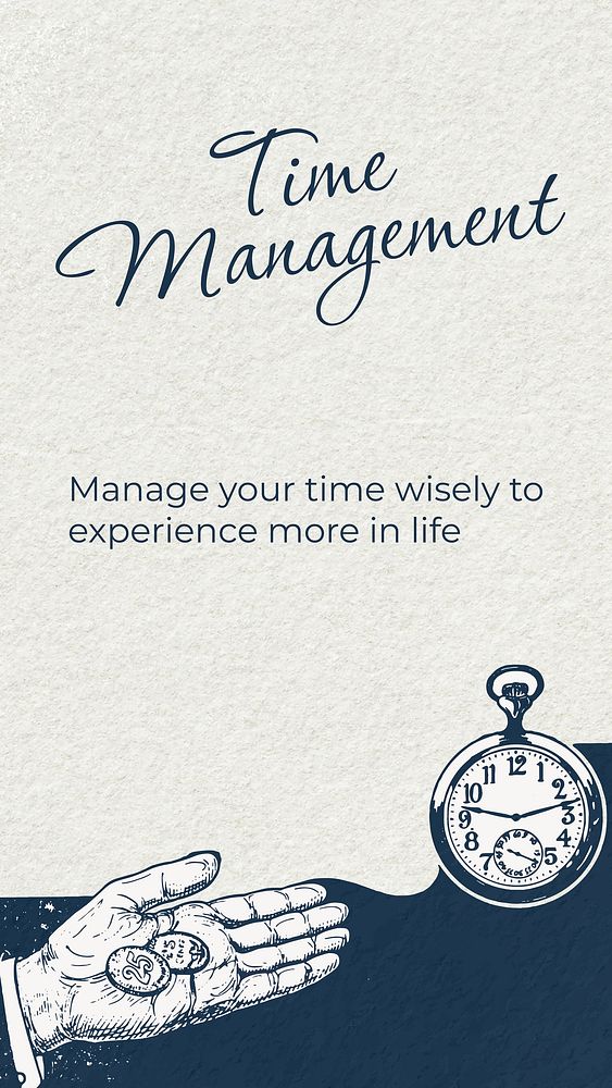 Time management Facebook story template, business remixed media vector