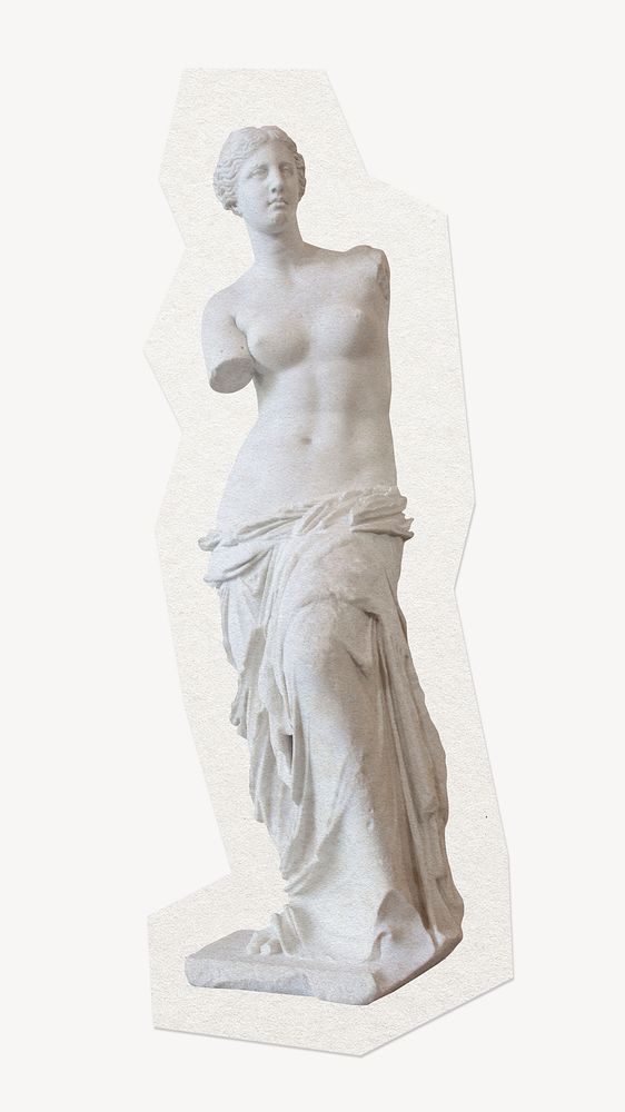 Aphrodite, Venus sculpture sticker collage element, paper craft clipart