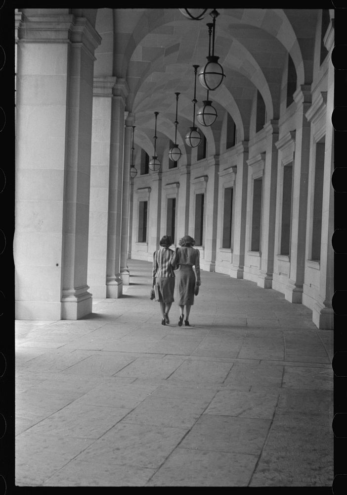Washington, D.C. A view of the circular walk leading from the Benjamin Franklin post office on the 12th Street side near…