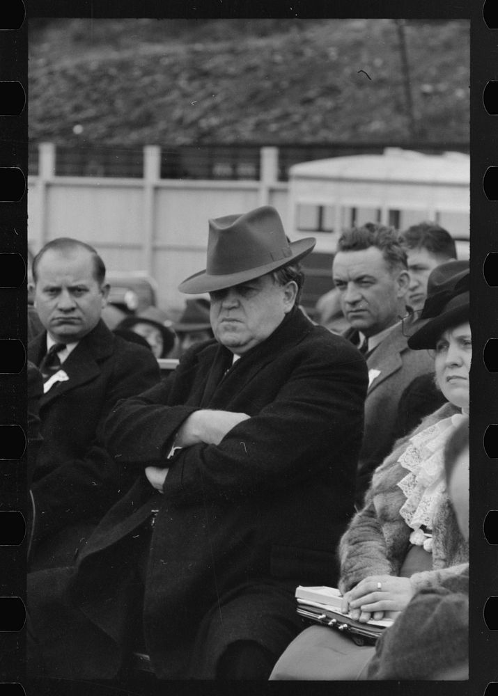 [Untitled photo, possibly related to: Shenandoah, Pennsylvania? John L. Lewis, center, at the stadium on the occasion of a…