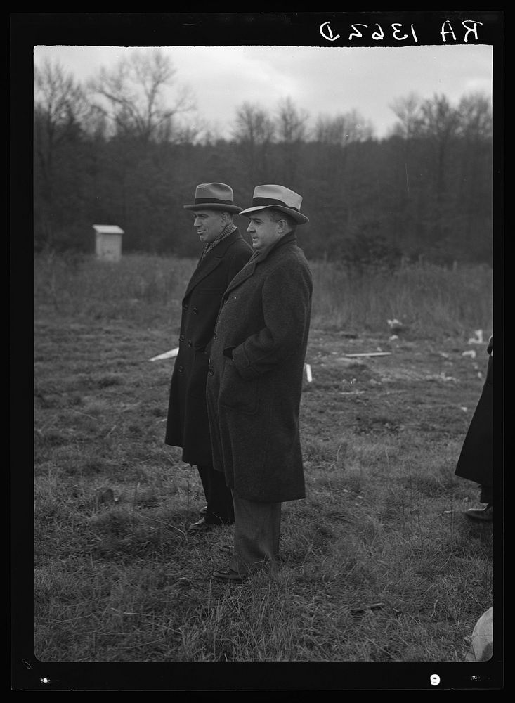 Administrator Tugwell and Mr. Schmidt at Berwyn, Maryland. Sourced from the Library of Congress.