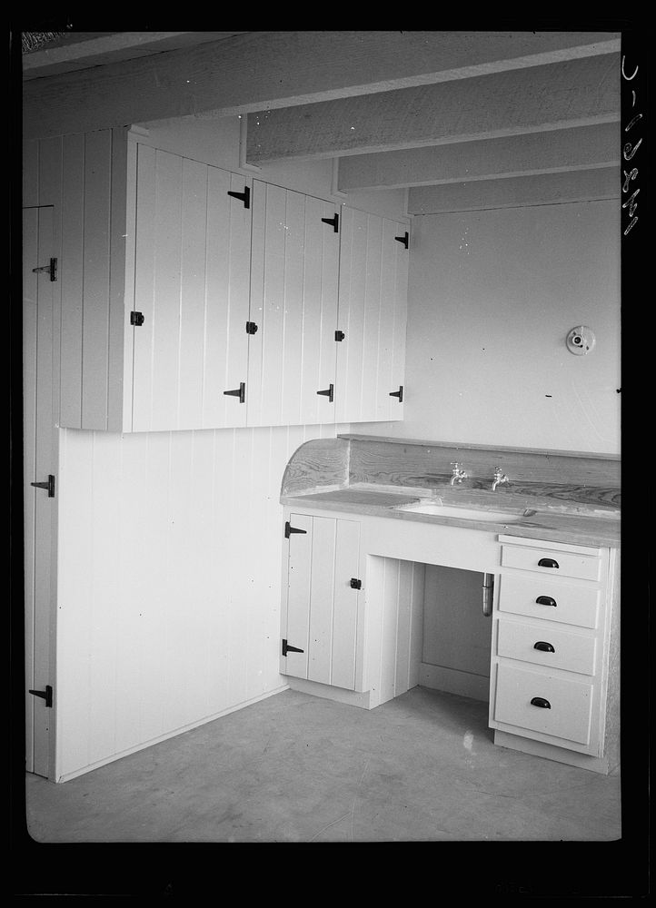 Chandler, Arizona. The kitchen in one of the houses at Chandler Farms, a Farm Security Administration part-time farming and…
