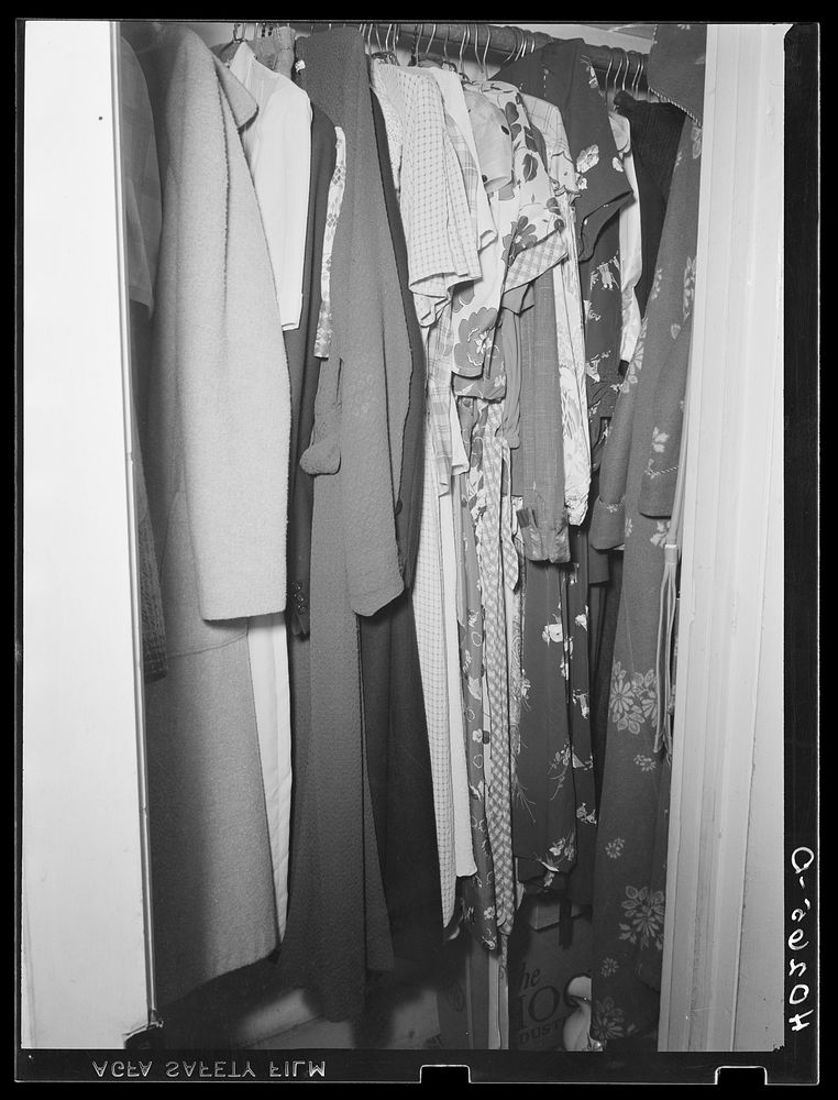 Lancaster County, Pennsylvania. Mrs. Royer's clothes closet in the house on the Enos Royer farm. Sourced from the Library of…