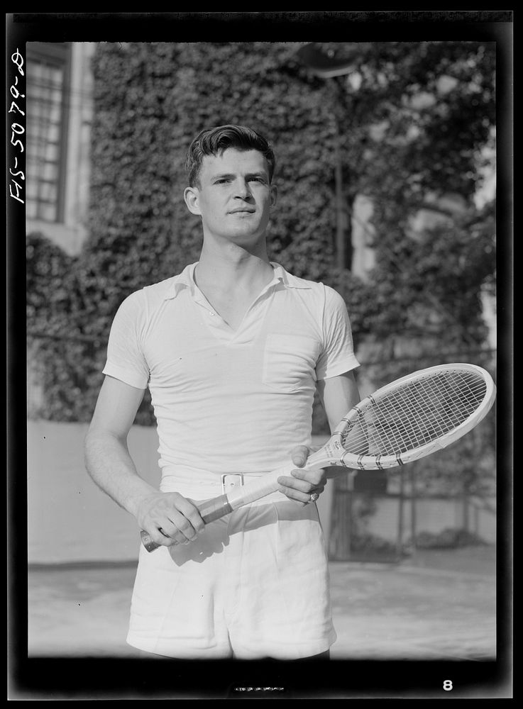 U.S. Naval Academy, Annapolis, Maryland. A tennis player. Sourced from the Library of Congress.