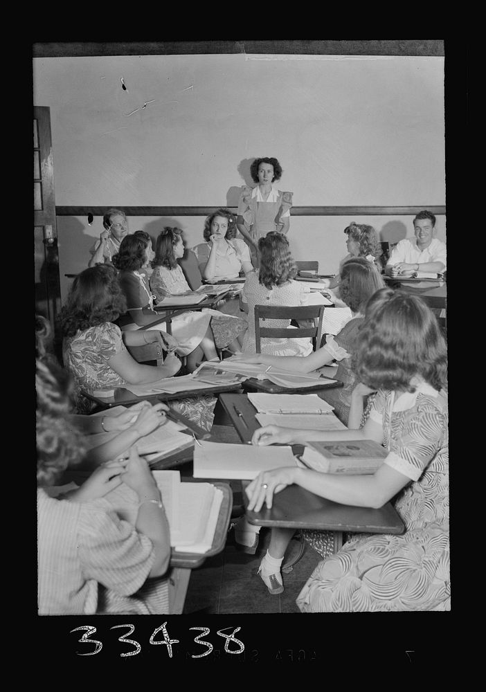 [Untitled photo, possibly related to: Keysville, Virginia. Randolph Henry High School. Biology class]. Sourced from the…