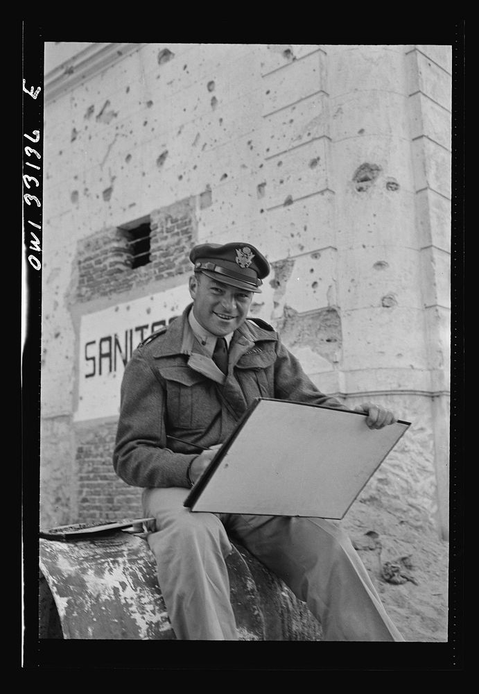 Tripoli, Libya. Lieutenant William Marx of New York City, attached to the public relations office of the U.S. Army 9th Air…