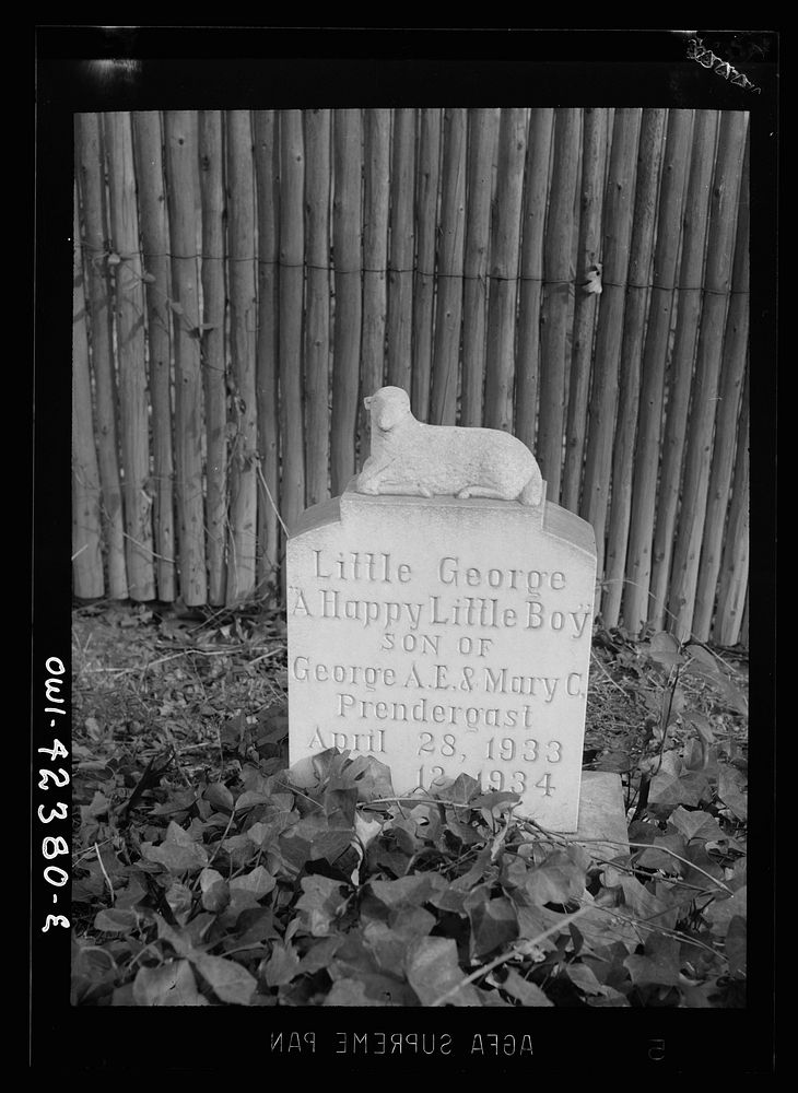 Washington, D.C. A grave monument in Mount Olivet cemetery. Sourced from the Library of Congress.