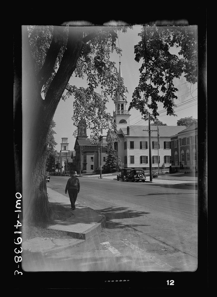 [Untitled photo, possibly related to: Southington, Connecticut. Town hall, in which all of the people meet to make their own…