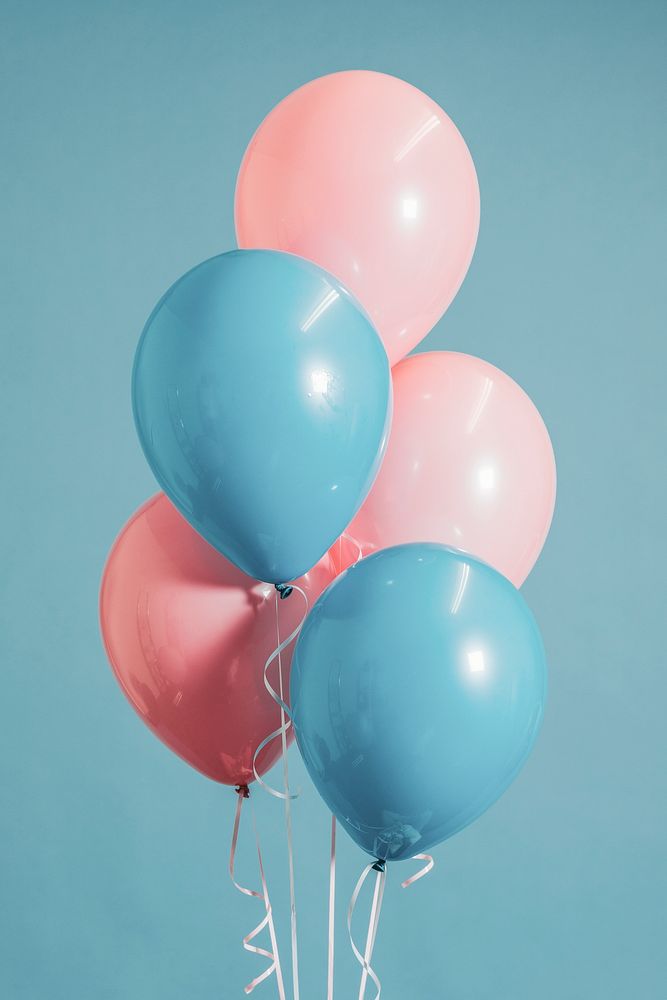Pastel pink and blue balloons