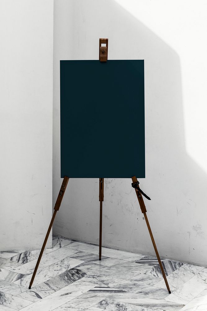 Black board on a stand