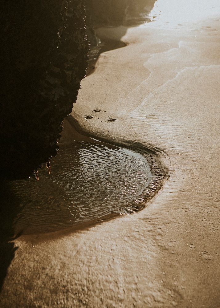 Water filled in a sand gutter