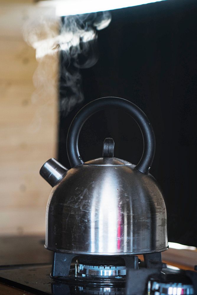 Kettle on a stove in the kitchen