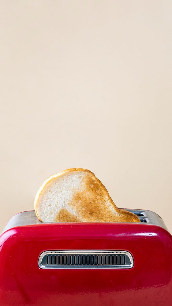 Sliced bread with red toaster mobile phone wallpaper