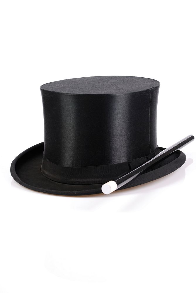Free magician's hat and wand image, public domain object CC0 photo.