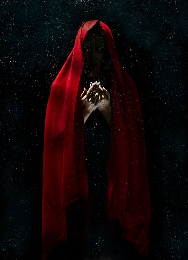 Free man in red cloak image, public domain Halloween CC0 photo.