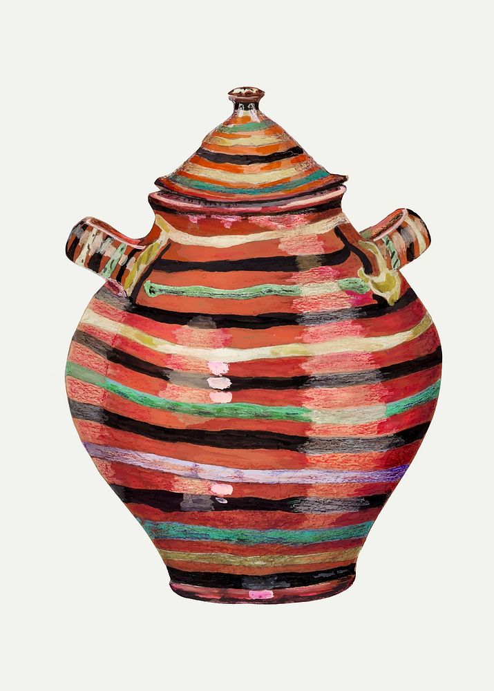 Vintage jar vector illustration, remixed from the artwork by The National Gallery of Art collection