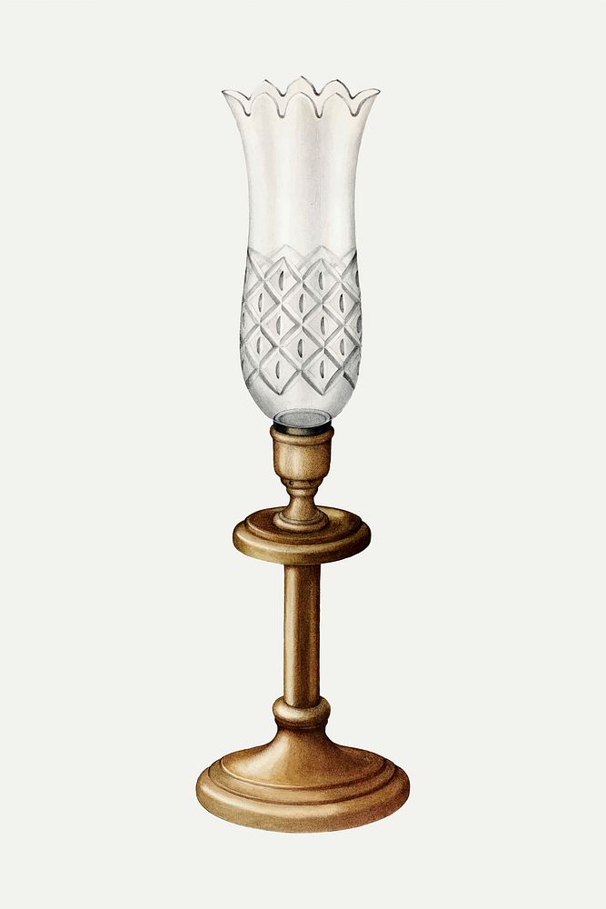 Vintage lamp vector illustration, remixed from the artwork by Walter G. Capuozzo