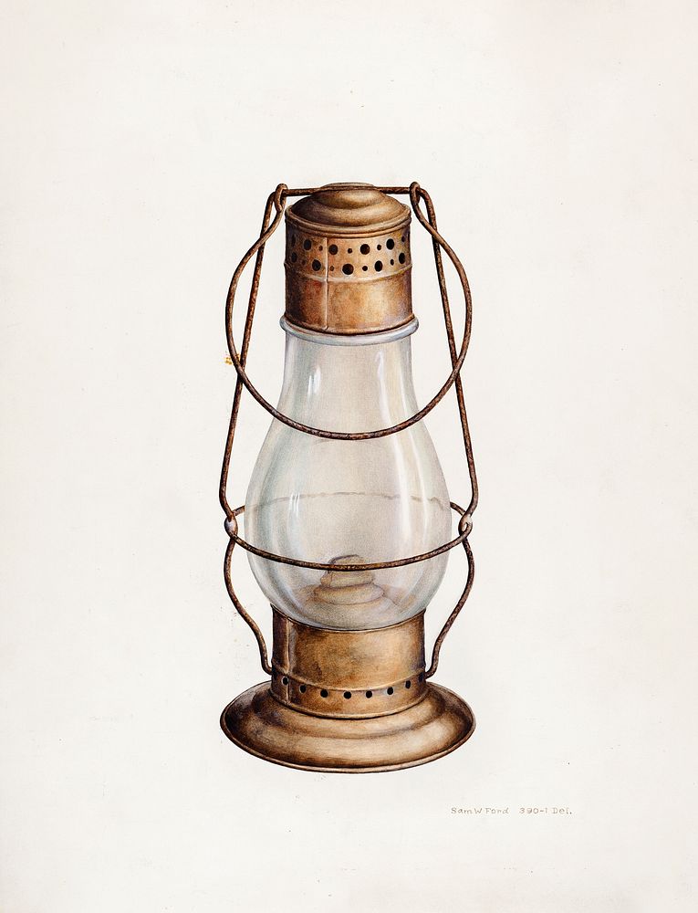Lantern (ca. 1939) by Samuel W. Ford. Original from The National Gallery of Art. Digitally enhanced by rawpixel.