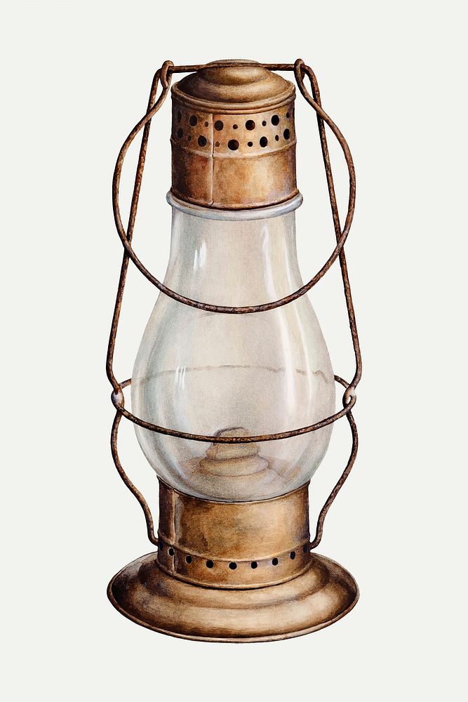 Vintage lantern vector illustration, remixed from the artwork by Samuel W. Ford