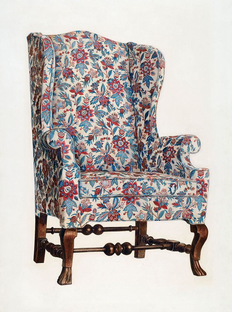 Wing Chair (1941) by Rolland Livingstone. Original from The National Gallery of Art. Digitally enhanced by rawpixel.