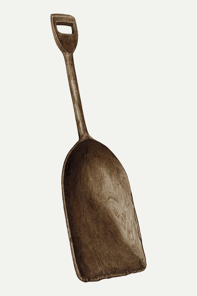 Wooden grain shovel illustration vector, remixed from the artwork by Pearl Davis