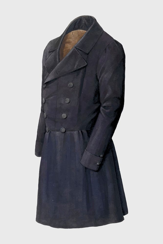 Men's coat vintage illustration vector, remixed from the artwork by Fritz Boehmer.