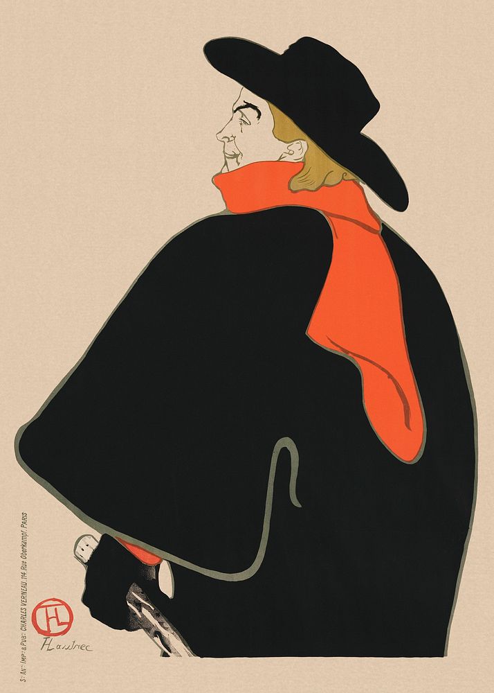 Aristide Bruant, in His Cabaret (1893) print in high resolution by Henri de Toulouse&ndash;Lautrec. Original from The Art…