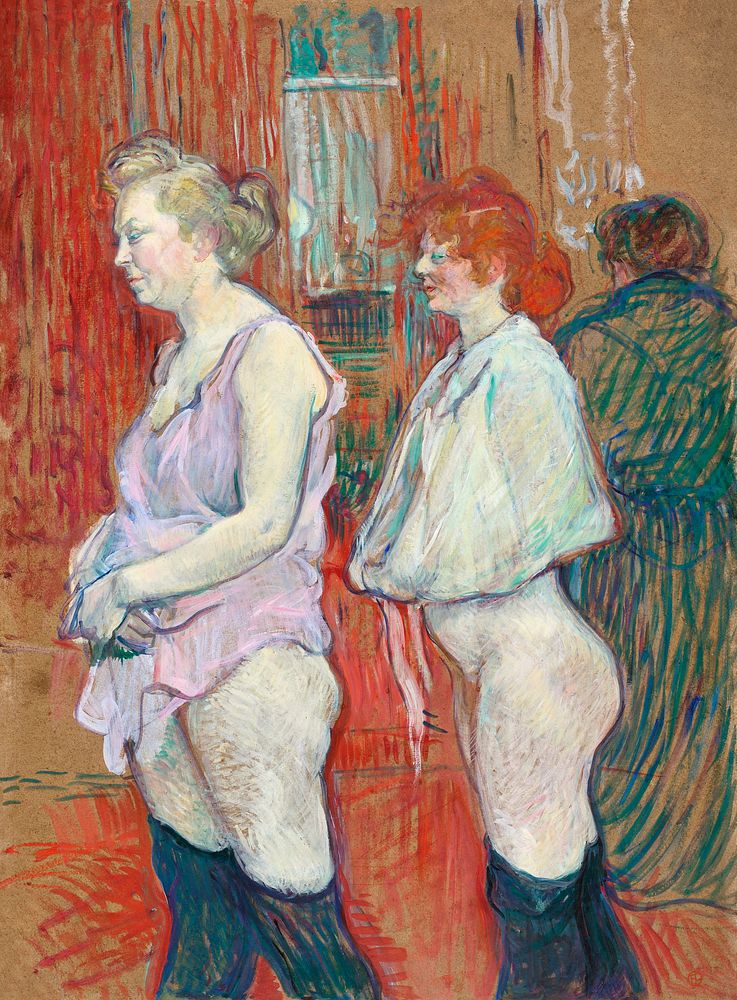Rue des Moulins (1894) painting in high resolution by Henri de Toulouse&ndash;Lautrec. Original from National Gallery of…