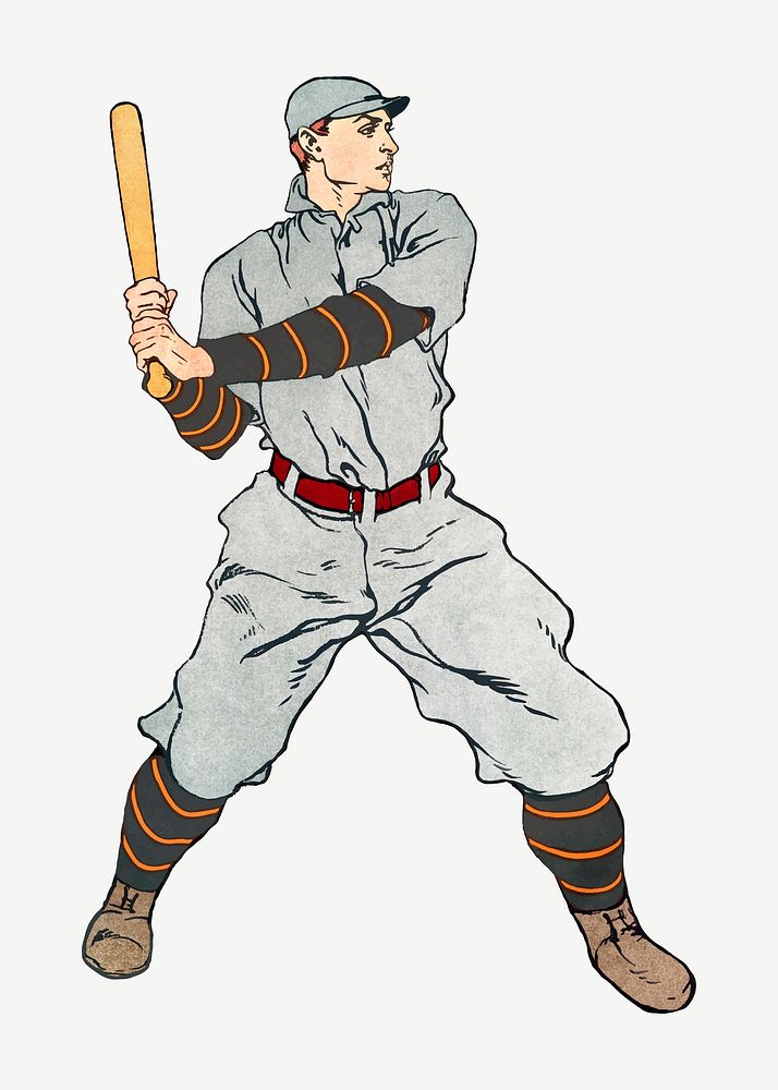 Vintage baseball player vector vintage | Premium Vector Illustration ...