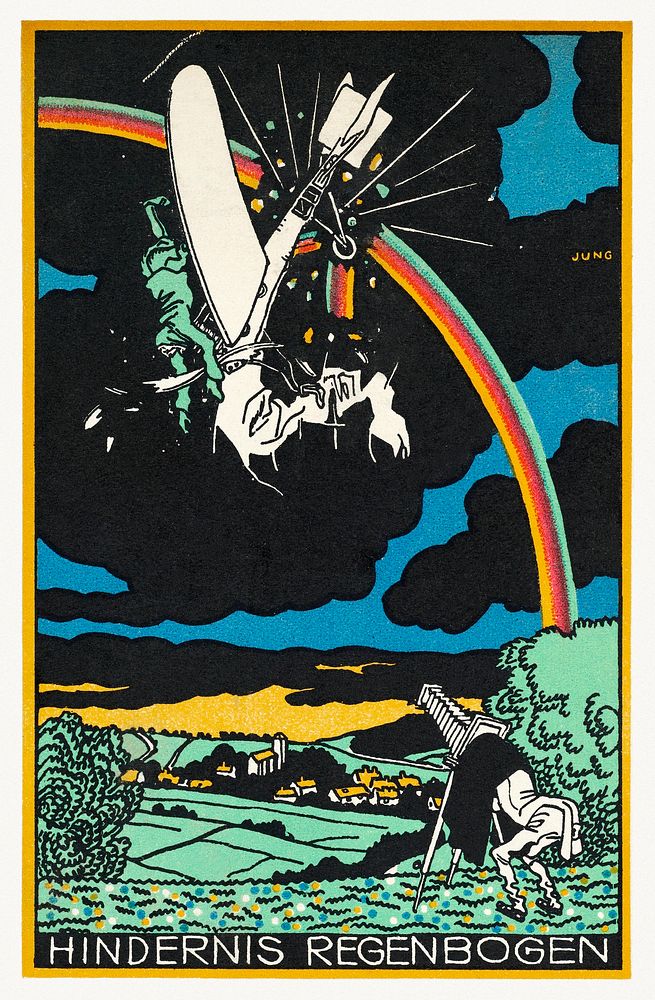 Rainbow Obstacle (Hindernis Regenbogen) (1911) print in high resolution by Moriz Jung. Original from the MET Museum.…
