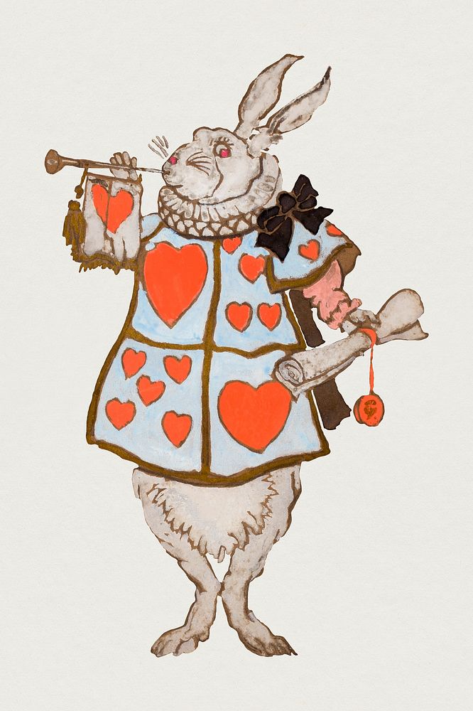 White Rabbit psd from Lewis Carroll&rsquo;s Alice&rsquo;s Adventures in Wonderland, remixed from illustrations by William…