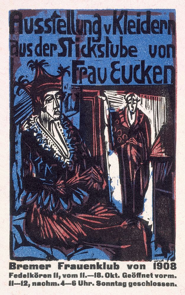 Catalogue of the exhibition of dresses from the needlework salon of Mrs. Eucken (1916) by Ernst Ludwig Kirchner. Original…
