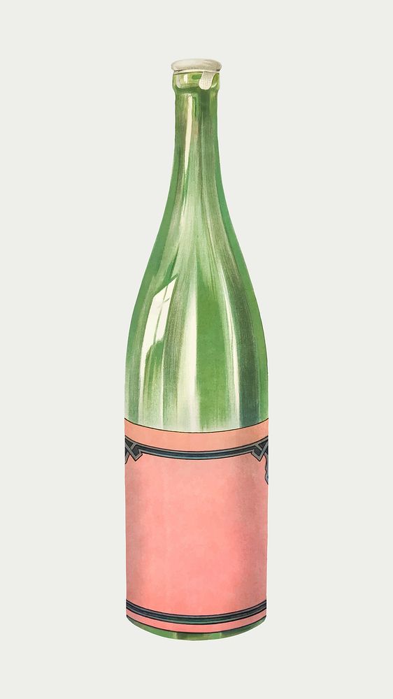 Mineral water bottle vector illustration, remixed from artworks by Leonetto Cappiello