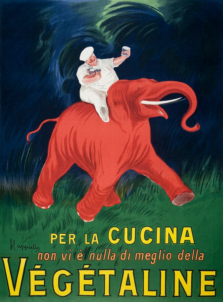 Vegetaline (1910) print in high resolution by Leonetto Cappiello. Original from the Biblioth&egrave;que Municipale de Lyon.…