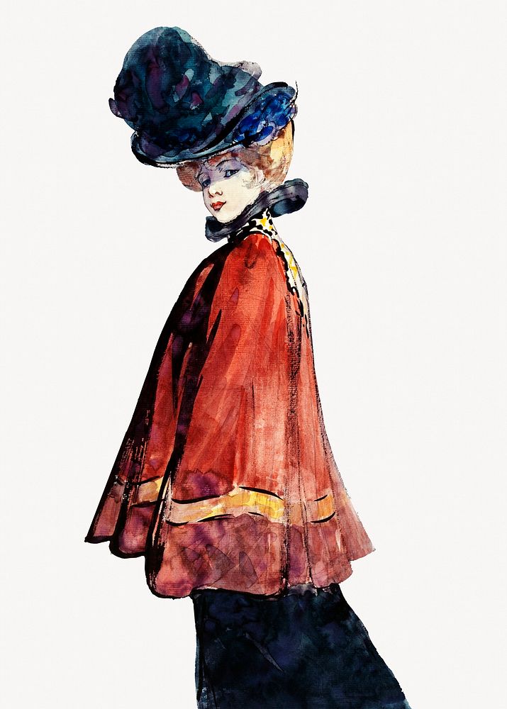 Elegant woman illustration, vintage artwork