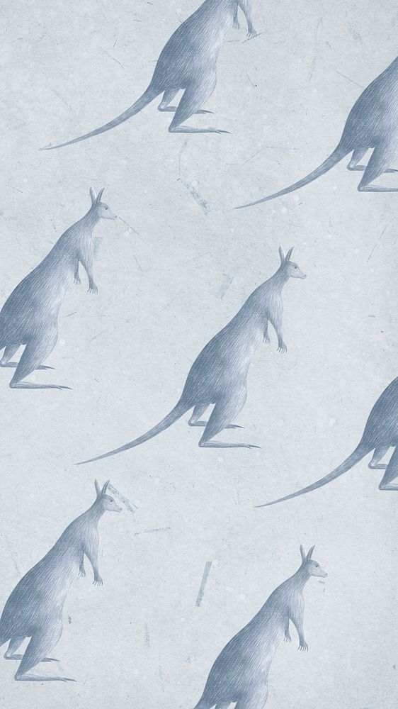 Seamless vintage Kangaroo patterned background illustration