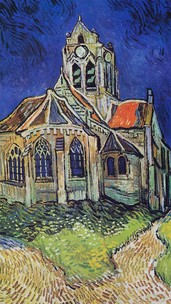 Van Gogh iPhone wallpaper, HD background, The Church at Auvers