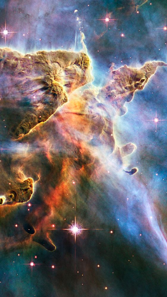 Space mobile wallpaper, iPhone background, nebula, remix from the artwork of NASA
