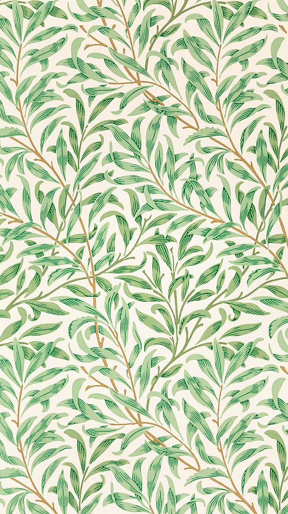 William Morris mobile wallpaper, willow pattern mobile background