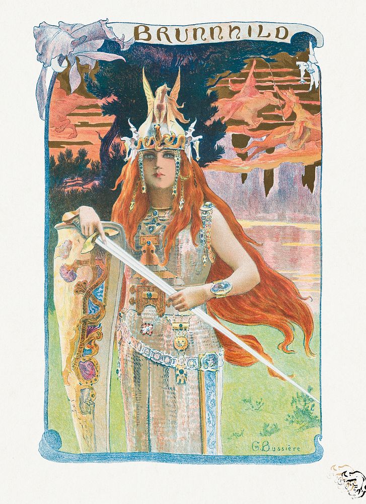 Burnnhild (1899) by Gaston Bussi&egrave;re. Original from The MET Museum. Digitally enhanced by rawpixel.