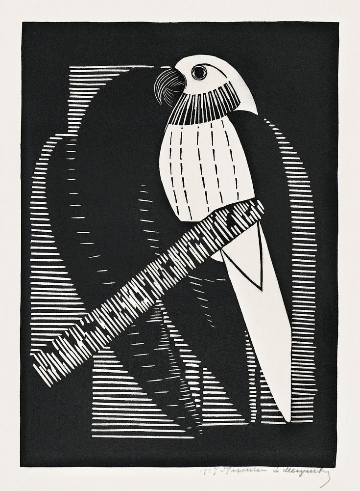 Parakeets (Parkieten) (1927) print in high resolution by Samuel Jessurun de Mesquita. Original from The Rijksmuseum.…