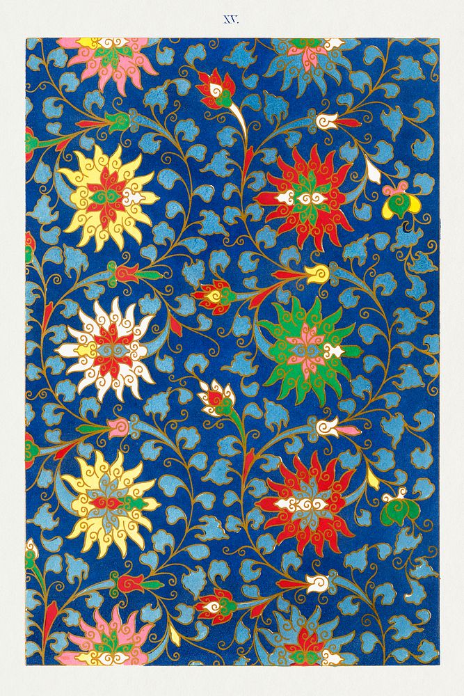 Flower pattern, Examples of Chinese Ornament selected from objects in the South Kensington Museum and other collections by…
