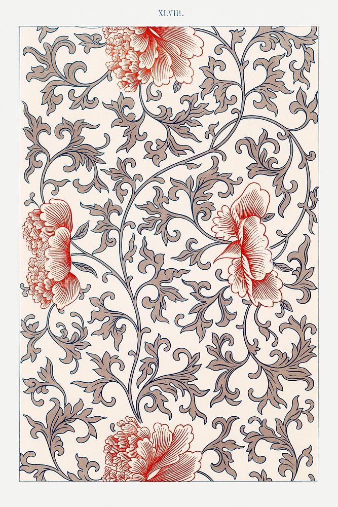 Flower pattern, Examples of Chinese Ornament selected from objects in the South Kensington Museum and other collections by…