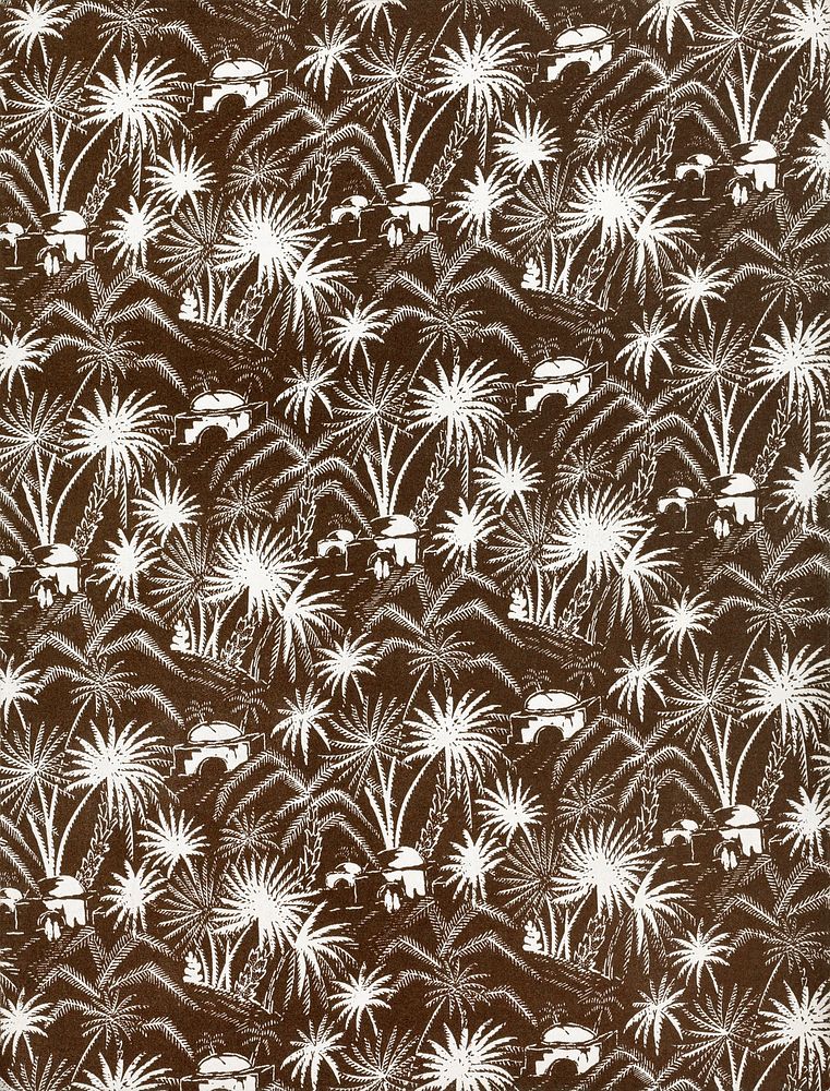 White palm trees (1931) pattern in high resolution by Charles Goy. Original from the Rijksmuseum. Digitally enhanced by…