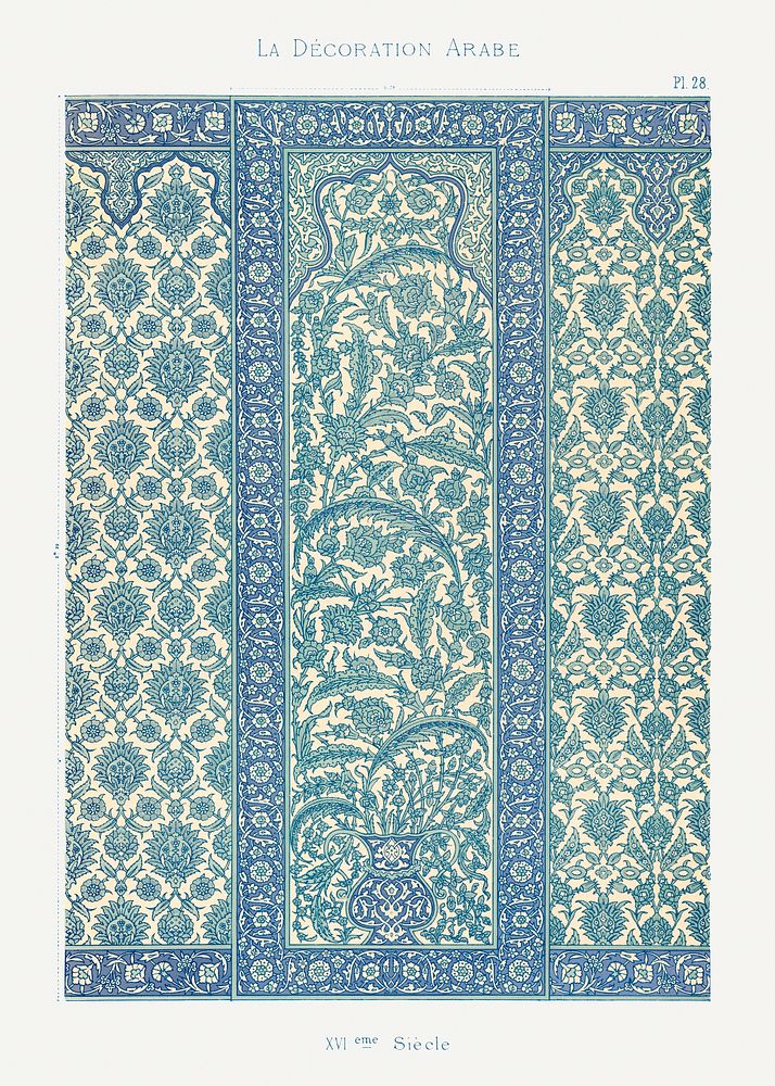 Arabic pattern, La Decoration Arabe by Emile Prisses d&rsquo;Avennes. Digitally enhanced lithograph from our own original…