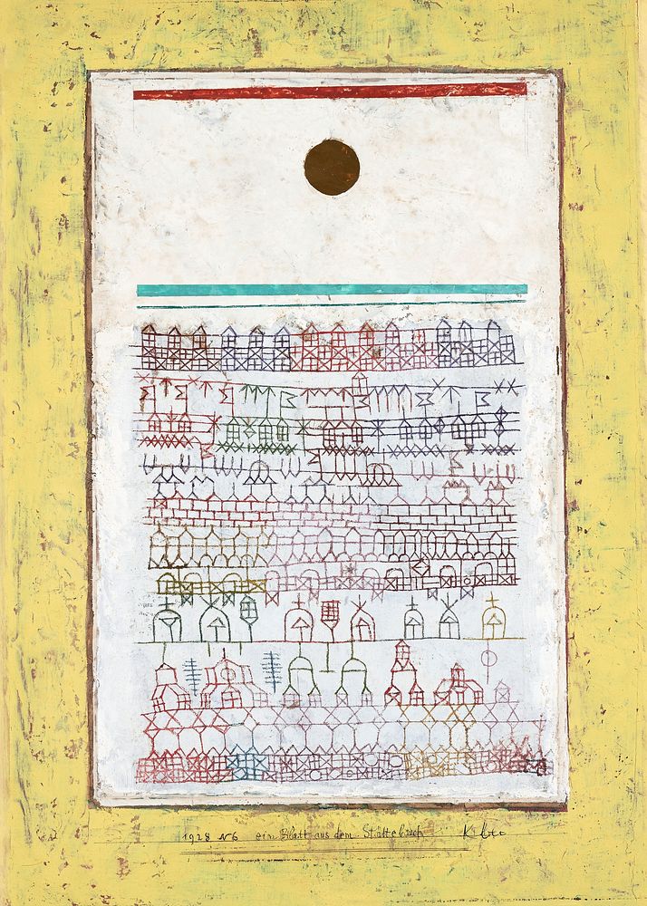 A sheet from the city book (1928) painting in high resolution by Paul Klee. Original from the Kunstmuseum Basel Museum.…