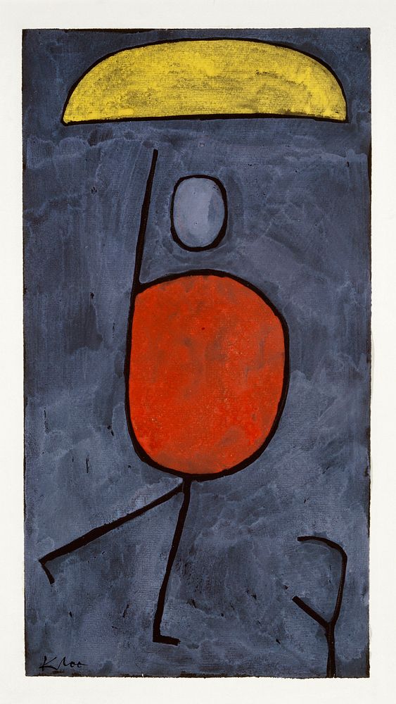 With umbrella (1939) painting in high resolution by Paul Klee. Original from the Kunstmuseum Basel Museum. Digitally…