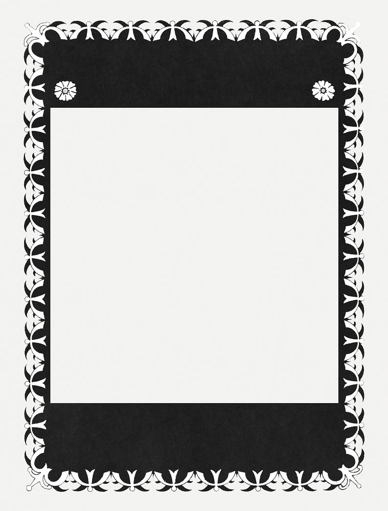 Black Motif frame in vintage pattern, remixed from the artworks by Johann Georg van Caspel